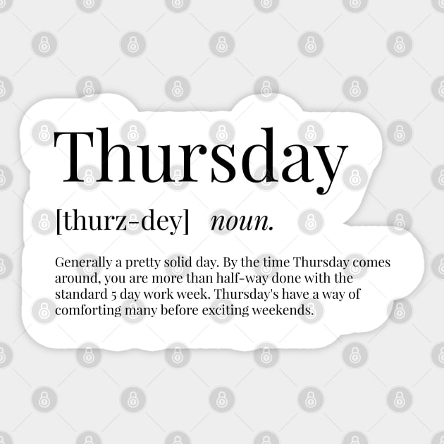 Thursday Definition Sticker by definingprints